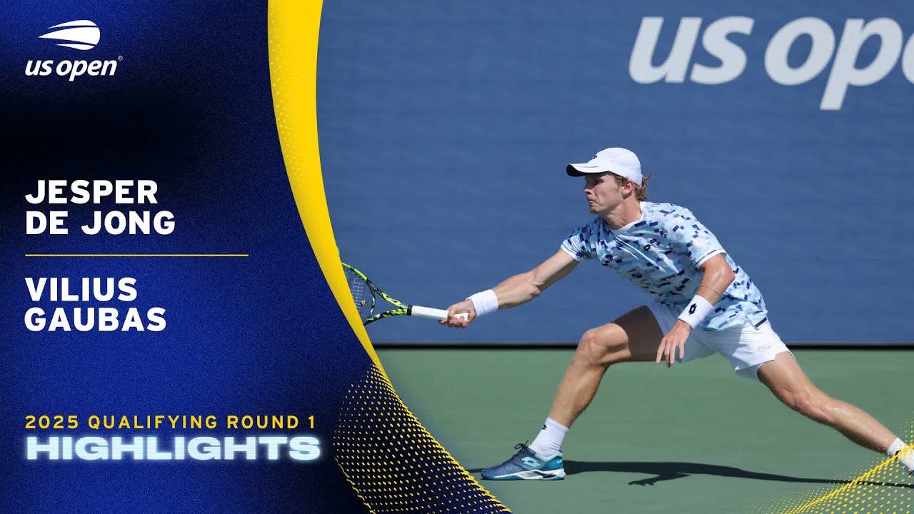 Jesper de Jong vs. Vilius Gaubas Highlights | 2025 US Open Qualifying Round 1