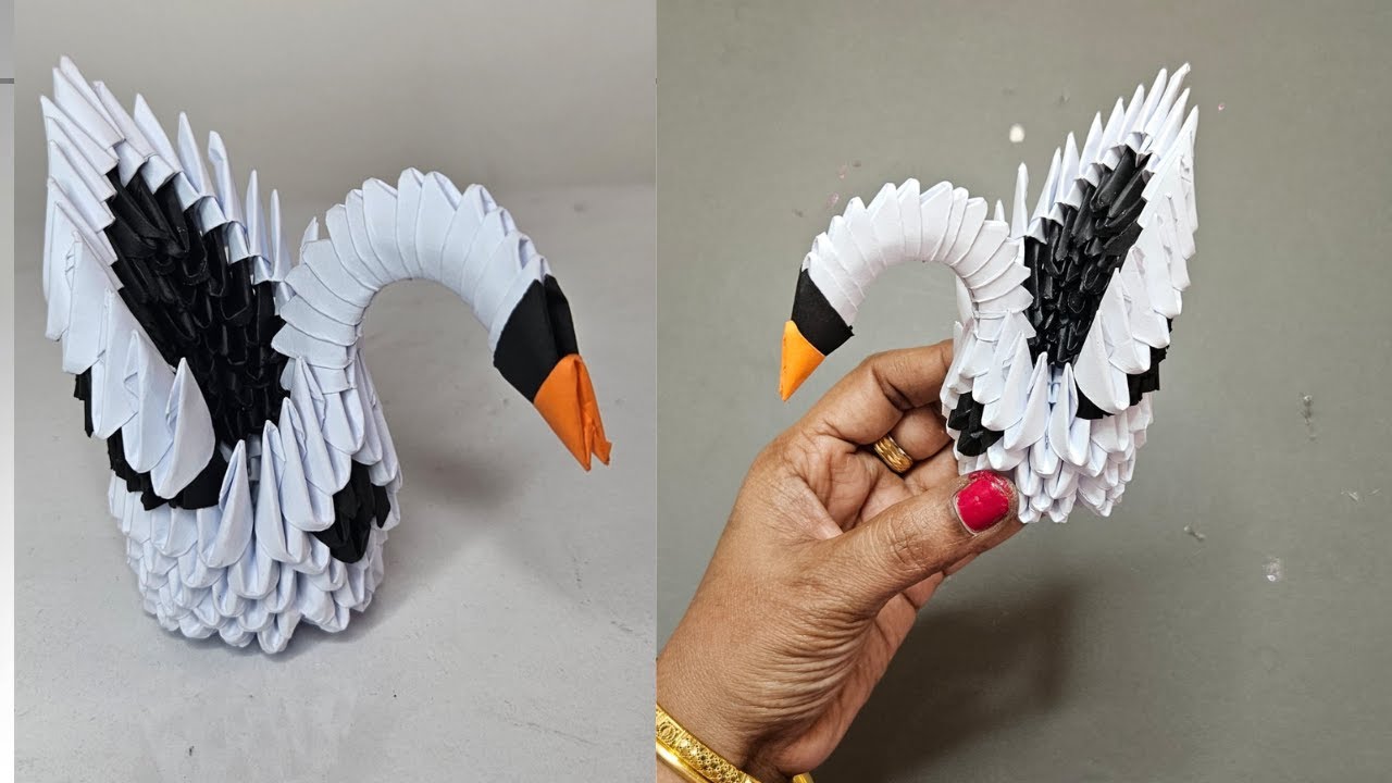 3D Origami Small Swan l How To Make 3D Origami Small Swan l Paper Craft l DIY