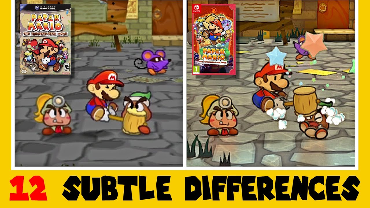 12 Subtle Differences between Paper Mario: The Thousand-Year Door for Switch and GameCube