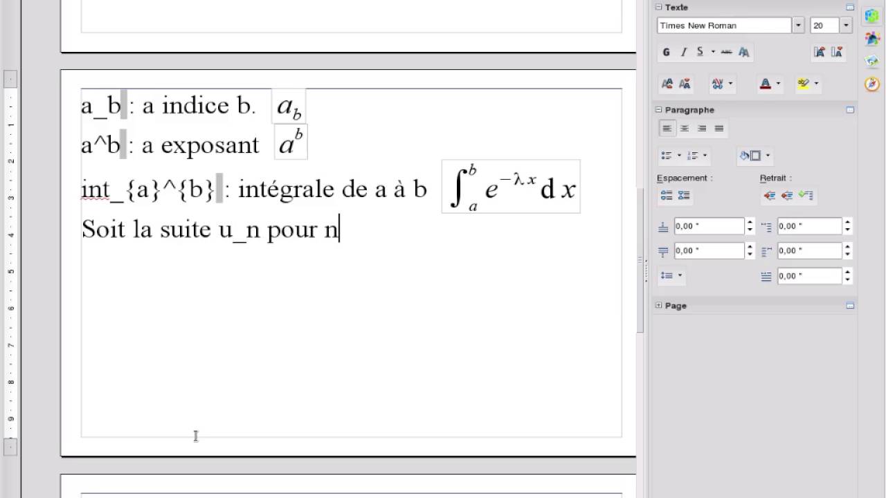 libreoffice editeur equation 5