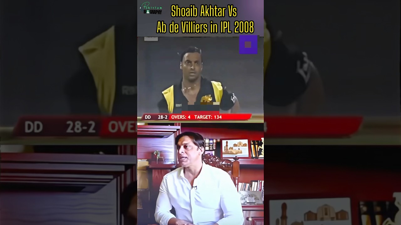 Shoaib Akhtar vs AB de Villiars in IPL 😍 | Best Bowling of his Career