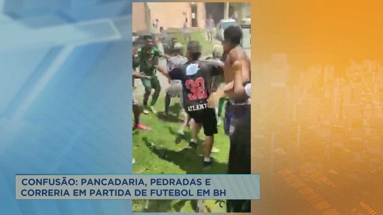 Jogo de futebol termina com briga entre torcedores em campo de BH