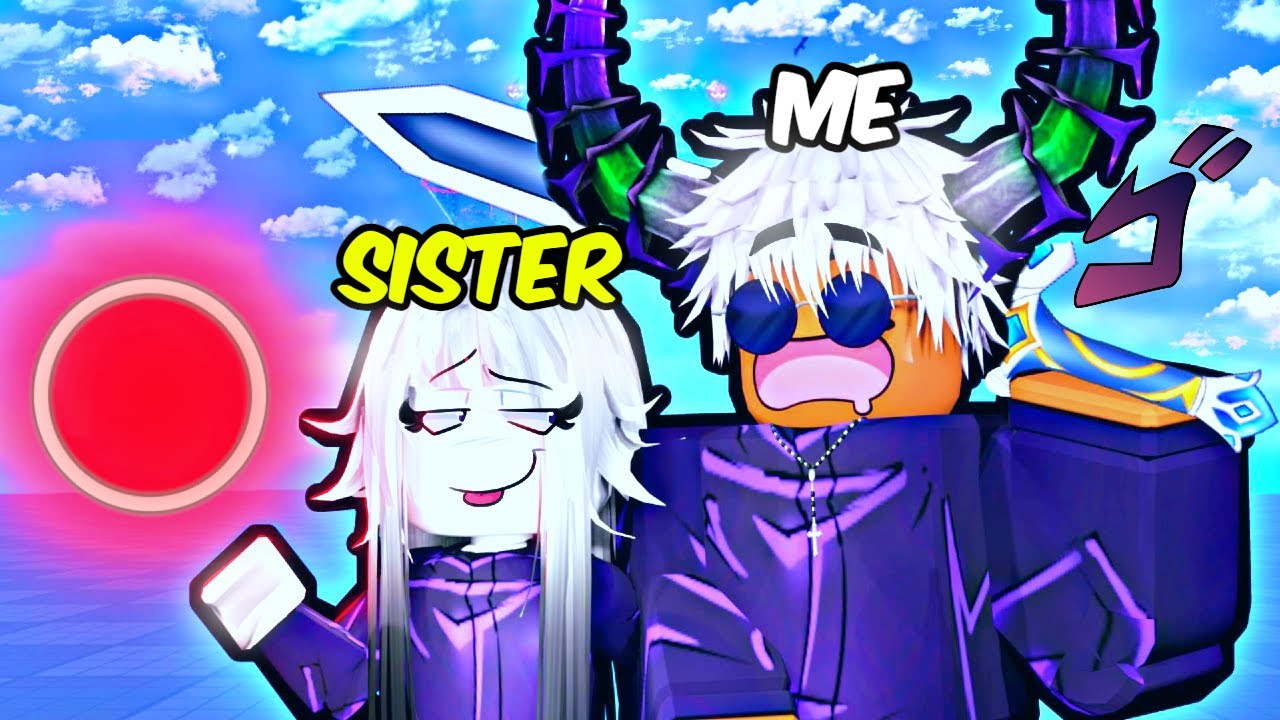My LITTLE SISTER and I use INFINITY in Roblox Blade Ball