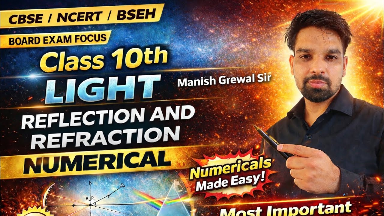 Class 10th Physics | Light Reflection & Refraction | Only Numericals | NCERT | @GrewalScienceSquad 