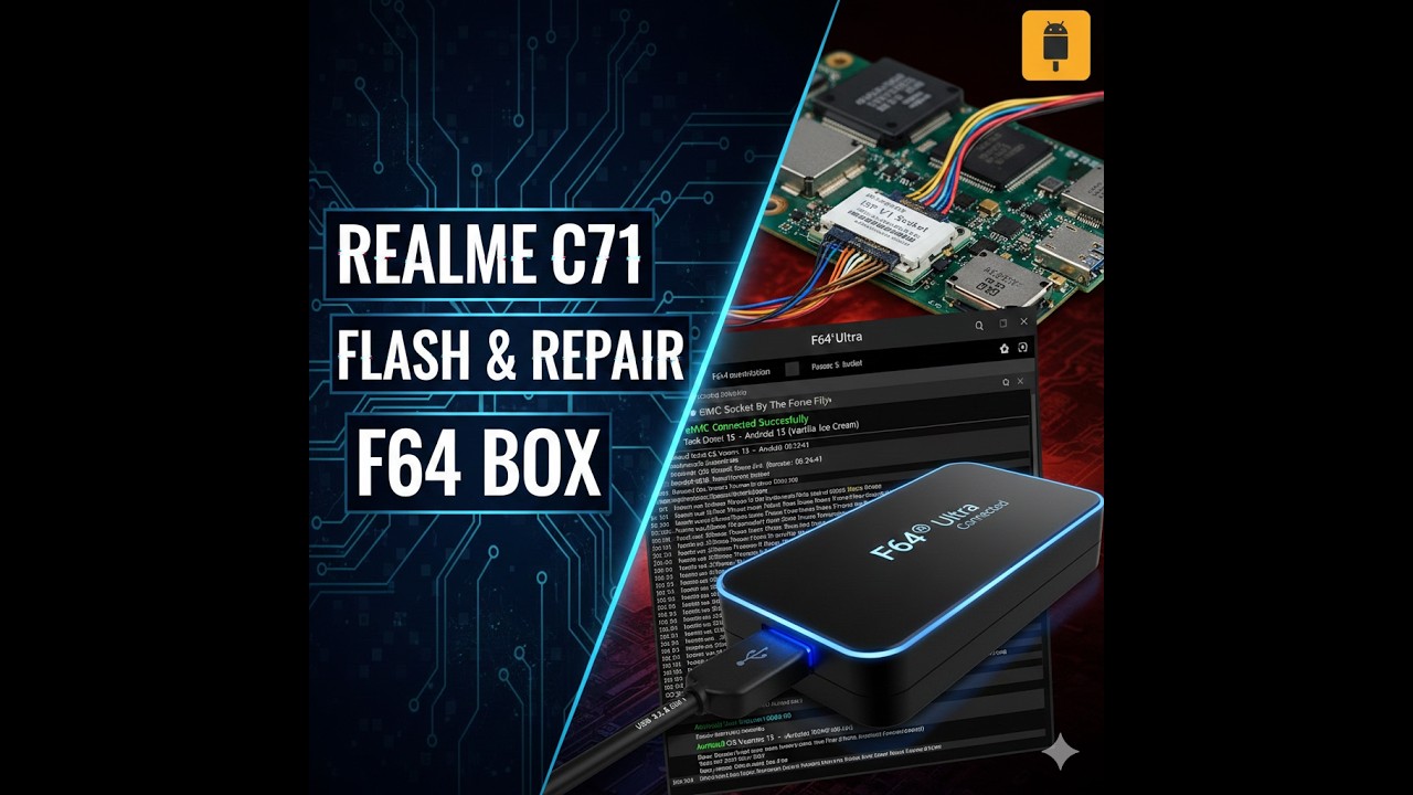 Realme C71 (RMX5303) Flash Firmware via F64 Box - Reparo eMMC/ISP  - Unbrick & Firmware Update