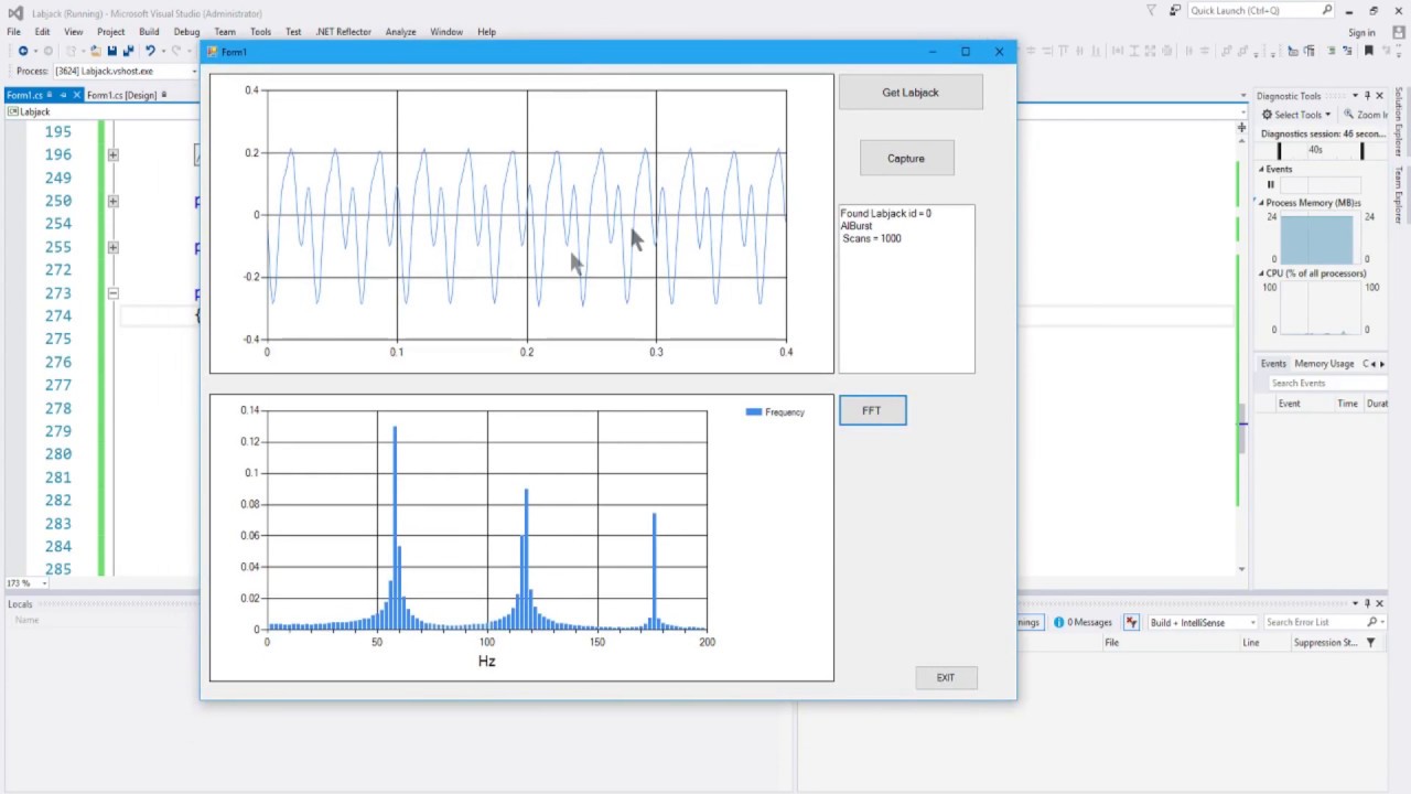 Part 3: Configuring Labjack and C# App for Data Acquisition and FFT