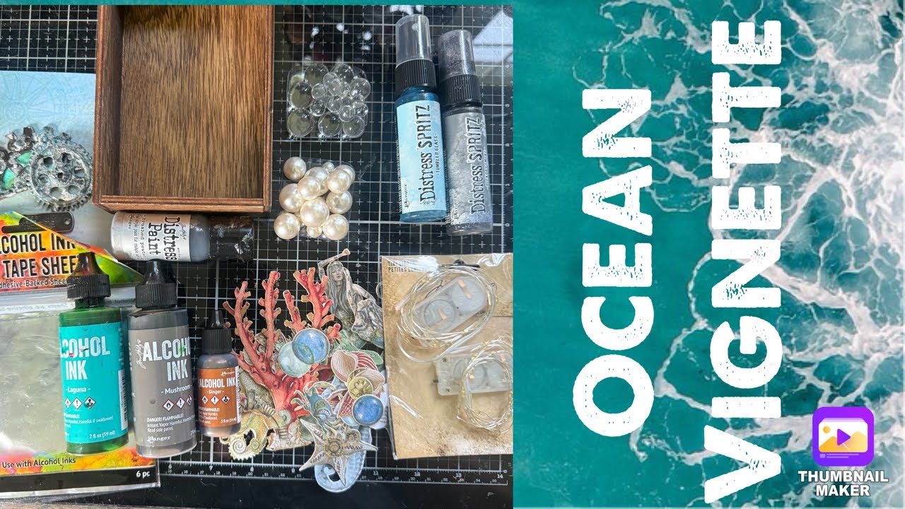 Tim Holt Idea-ology and Stamperia Ephemera: Crafty Crossover E4 Ocean Tides & Mermaid Vibes Vignette