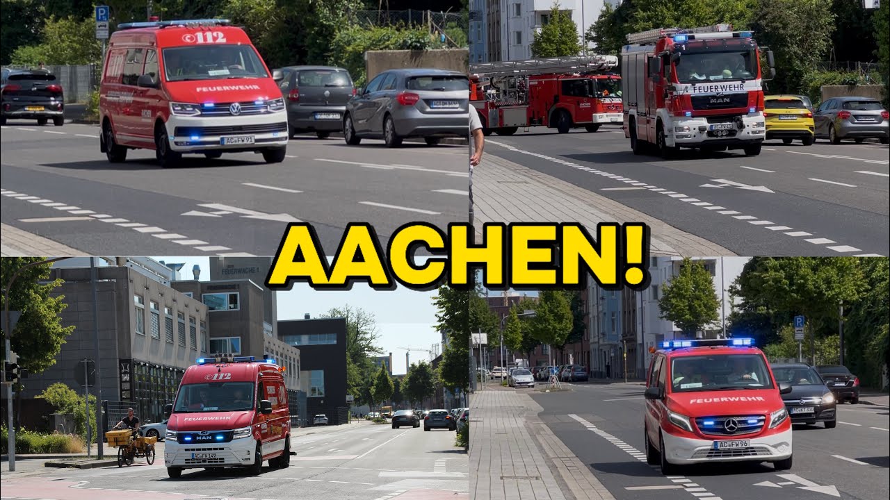 [ doppelter Alarmgong ] drei Einsätze in 10min | A-Dienst + HAB | Einsatzfahrten Feuerwehr Aachen