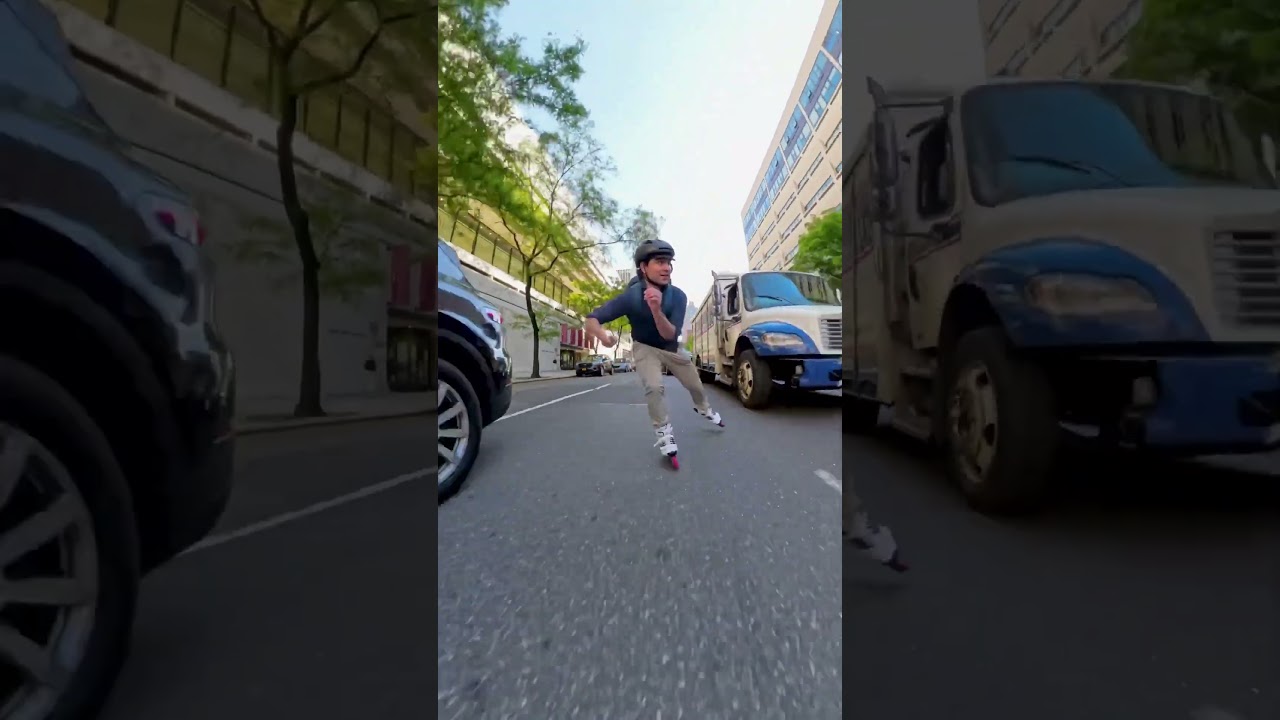 He wouldn&rsquo;t stop honking so I dusted him #urbanskating #nyc #rollerblading