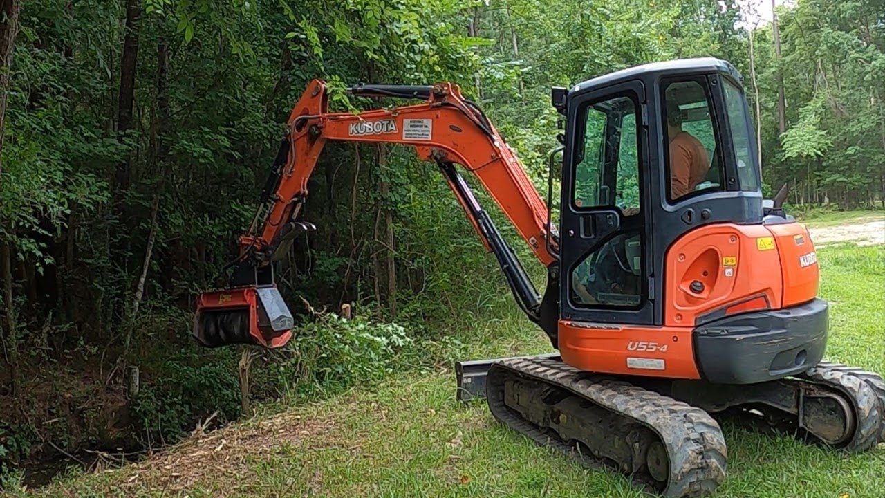 DITCH CLASS TO CUT GRASS! Mulching & Cleaning An Overgrown Ditch!