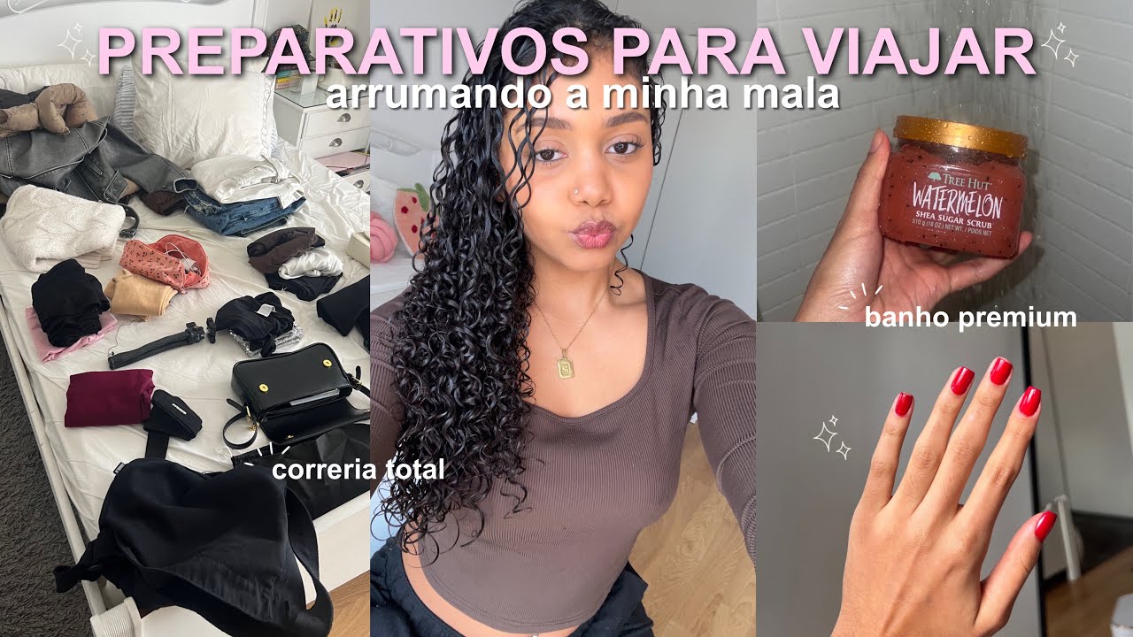 ARRUMANDO A MINHA MALA + PREPARATIVOS para viajar | correria total, banho premium ✈️✨🧳
