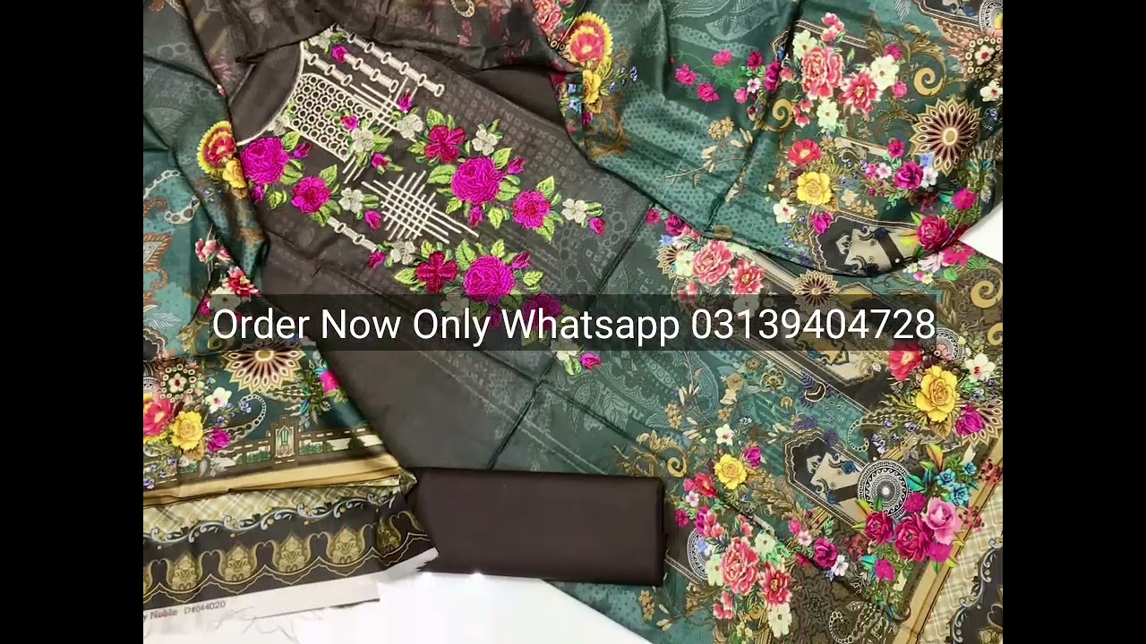 Viscose Fabric Digital Print Shirt + Embroidered Galla With Digital Print Dupatta/3Pc Dress