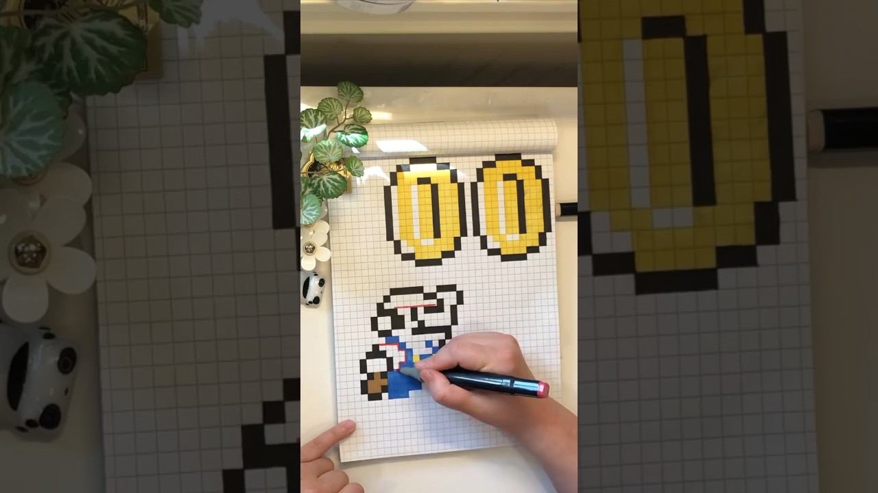 How to draw super Mario game in pixel art #art #pixelart # #8bitart #pixeldrawing #supermario