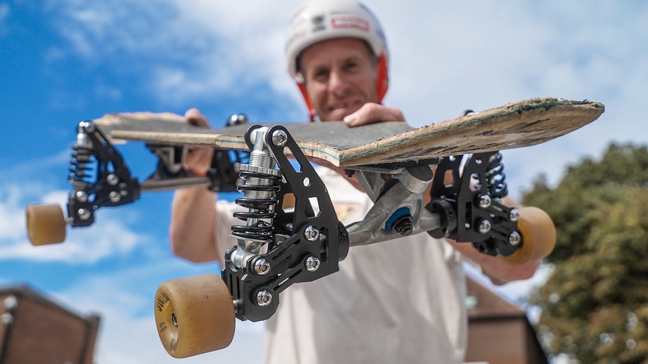 THIS CRAZY FULL SUSPENSION SKATEBOARD MOD IS WEIRDLY GOOD!