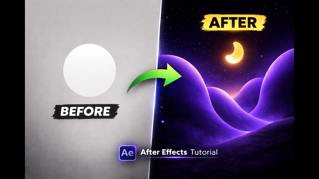 After Effects Tutorial: Cinematic Gradient Scene from Shape Layers | Epta Videos style
