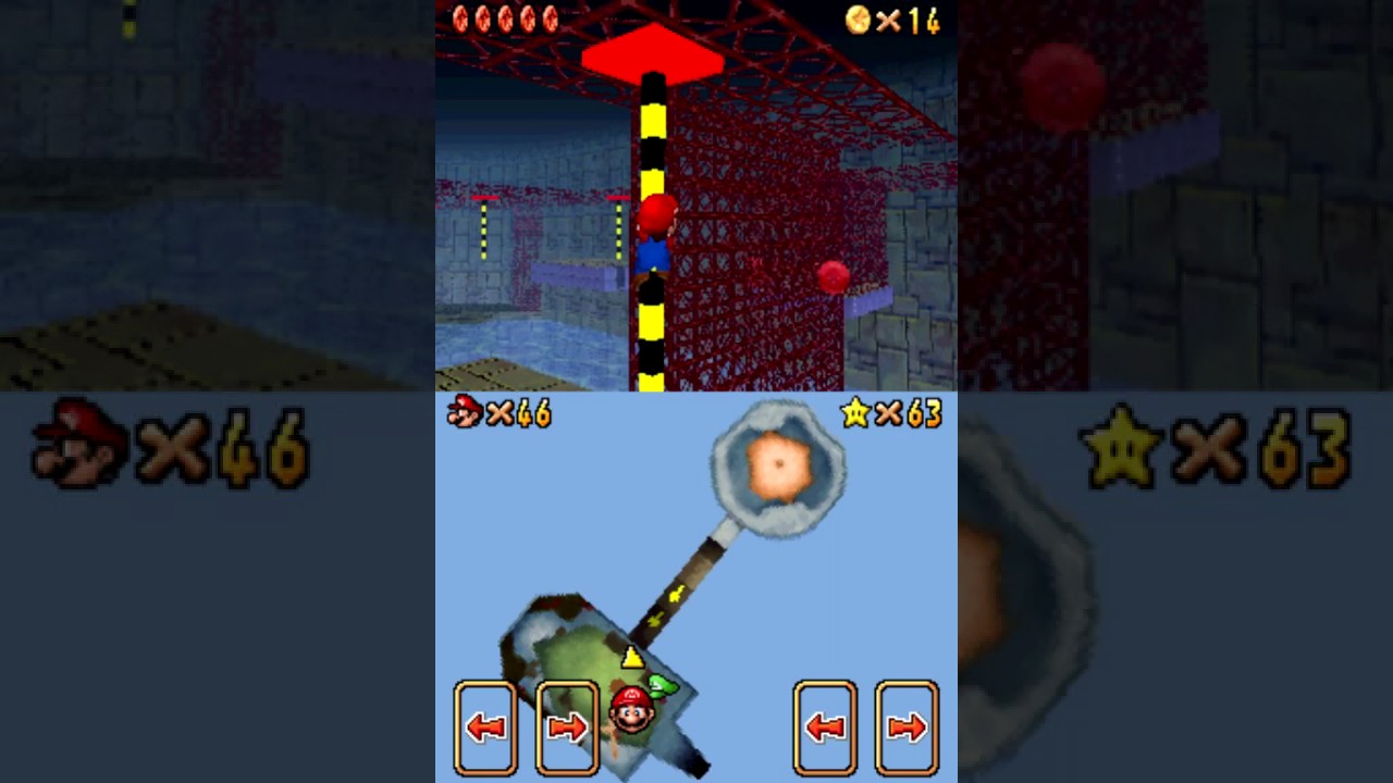 Super Mario 64 DS Part 60 Dire Dire Docks Pole Jumping for Red Coins