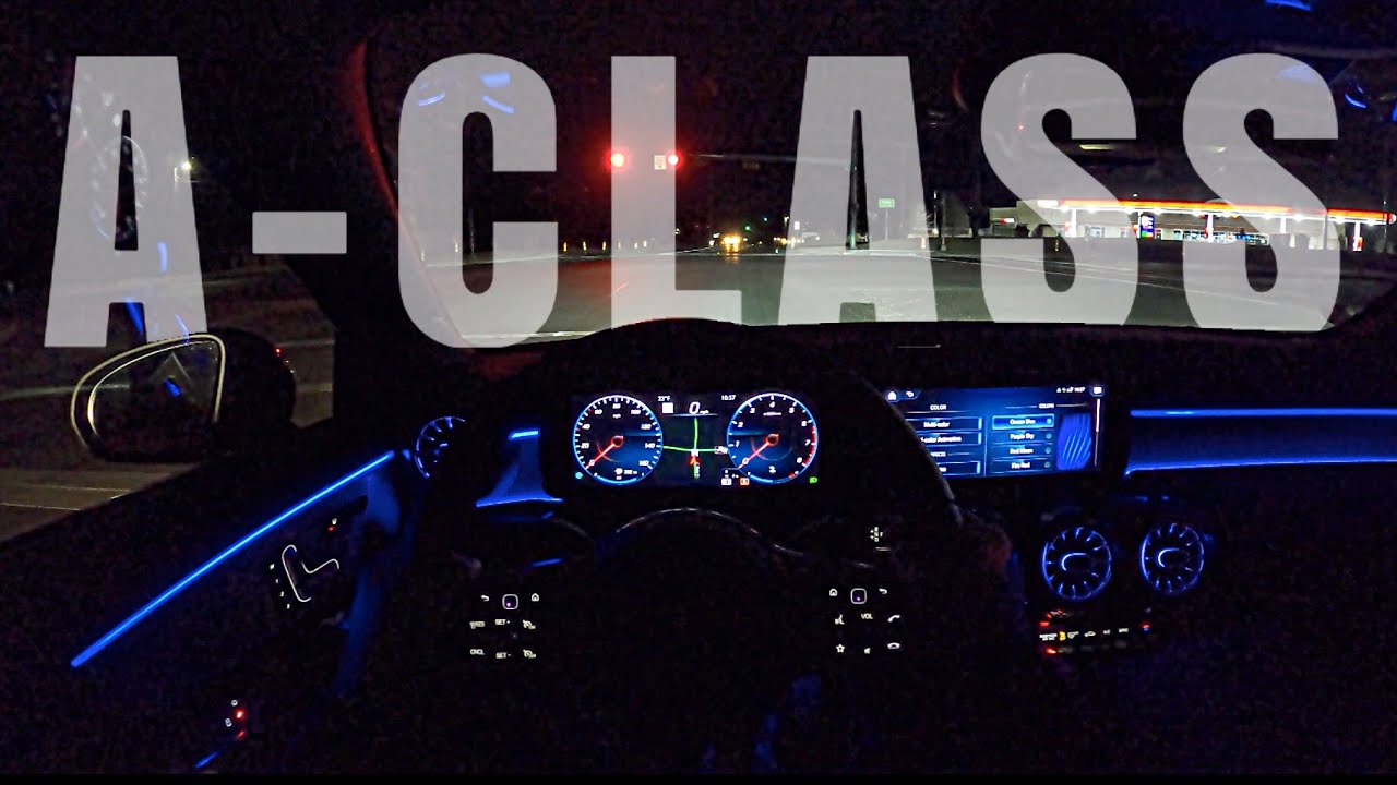 Night Drive: 2021 Mercedes-Benz A220 4MATIC POV Drive w/3D Binaural Audio (ASMR)