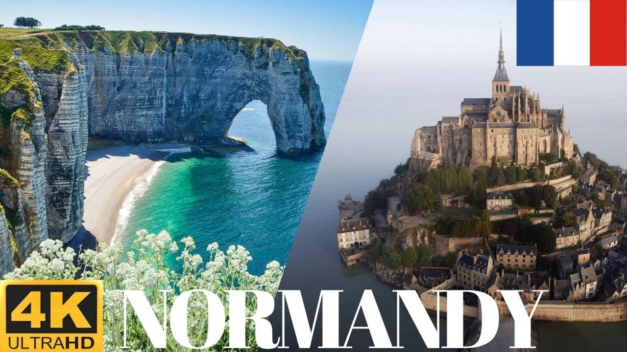 Normandy Walking Tour, Etretat, Rouen, Caen, Honfleur, Mont-Saint-Michel in 4K