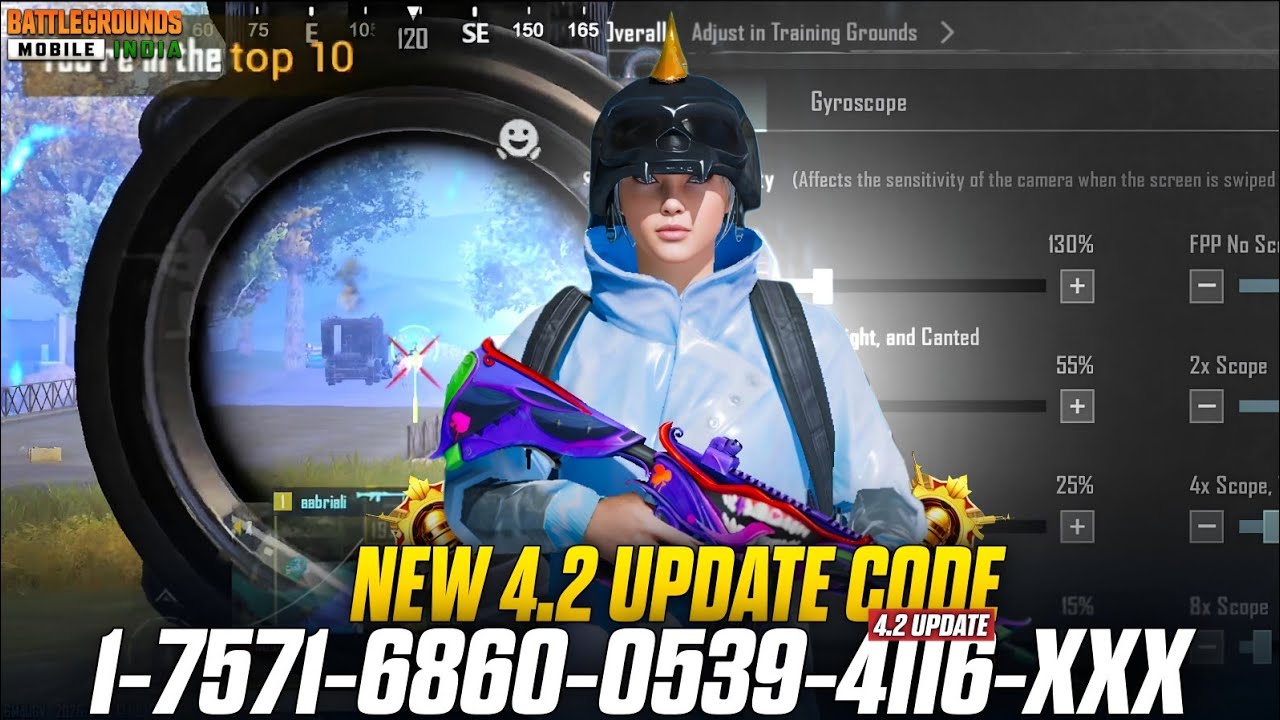 New 4.2 Update Sensitivity Code 🥵| Bgmi best sensitivity settings 2026 😱| zero Recoil sensitivity 🔥|