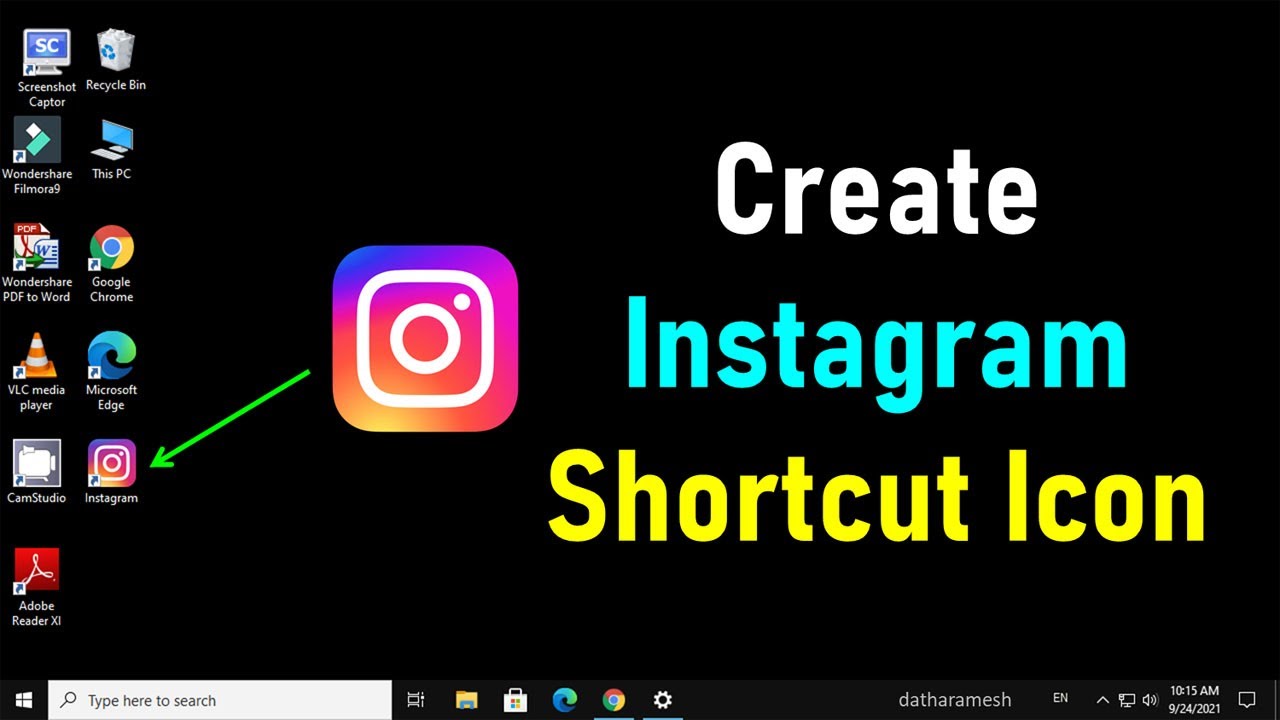 How to Create Instagram Shortcut On Desktop