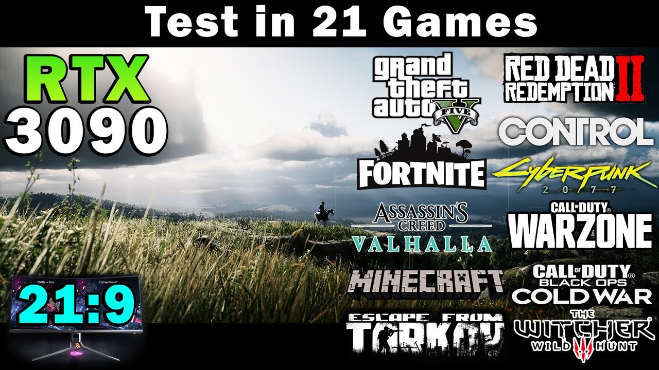 RTX 3090 + i9 10900K 5.2GHz | Test in 21 Games | Ultrawide 3440x1440
