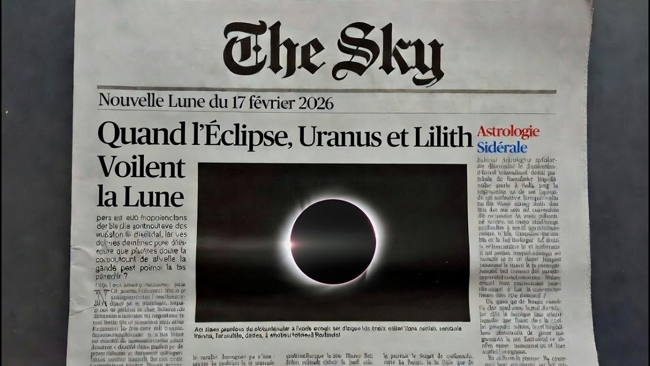 Nouvelle Lune du 17 février 2026 -  Quand l’Éclipse, Uranus et Lilith voilent la Lune - Verseau