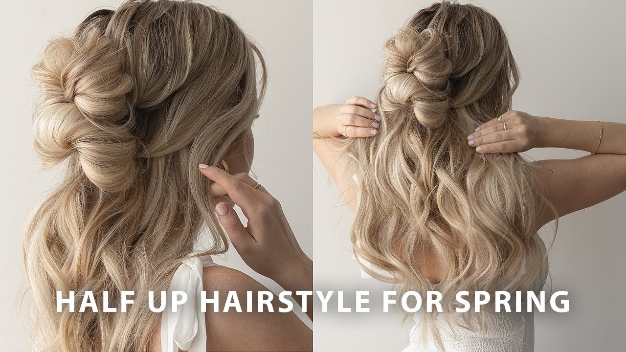 EASY Half Updo Hair Tutorial 🌷Perfect for Prom, Wedding, Bridal
