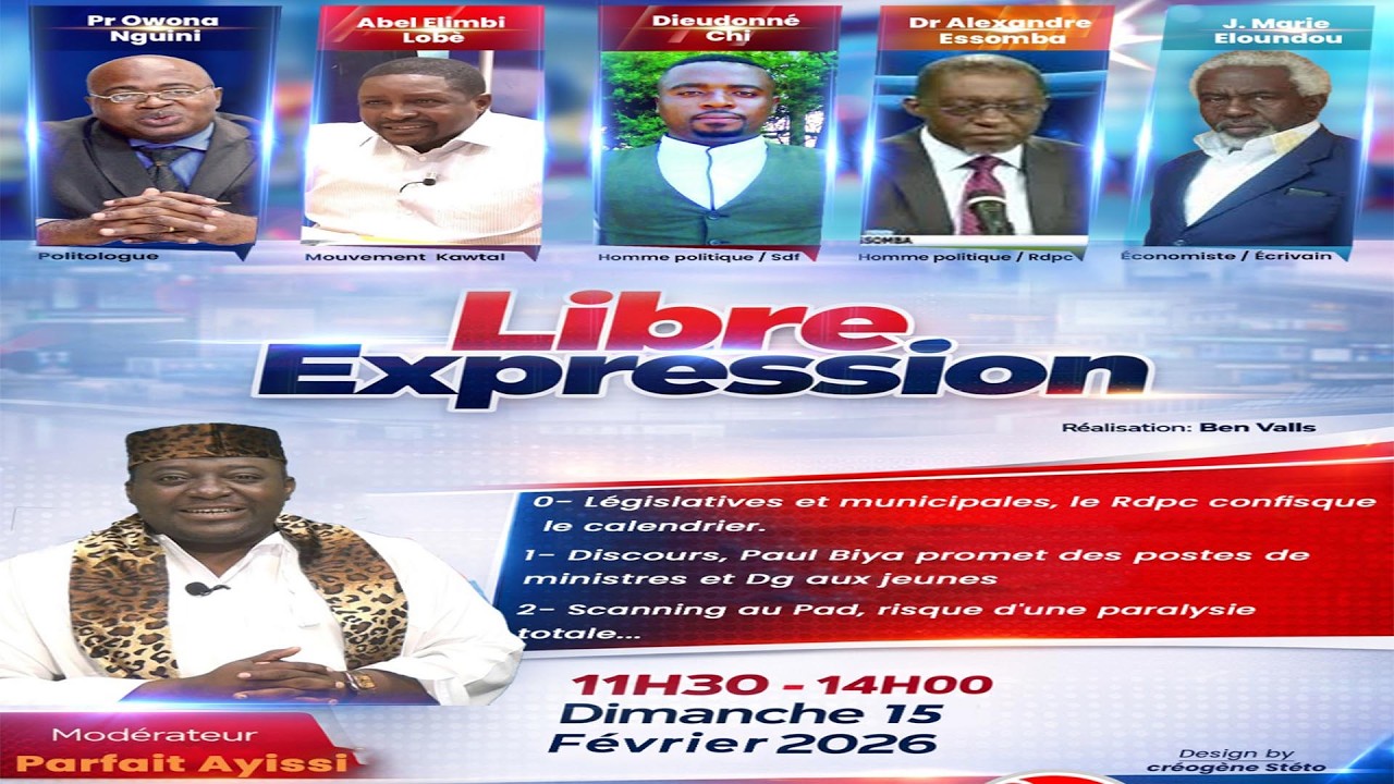LIBRE EXPRESSION DU 15 FÉVRIER 2026