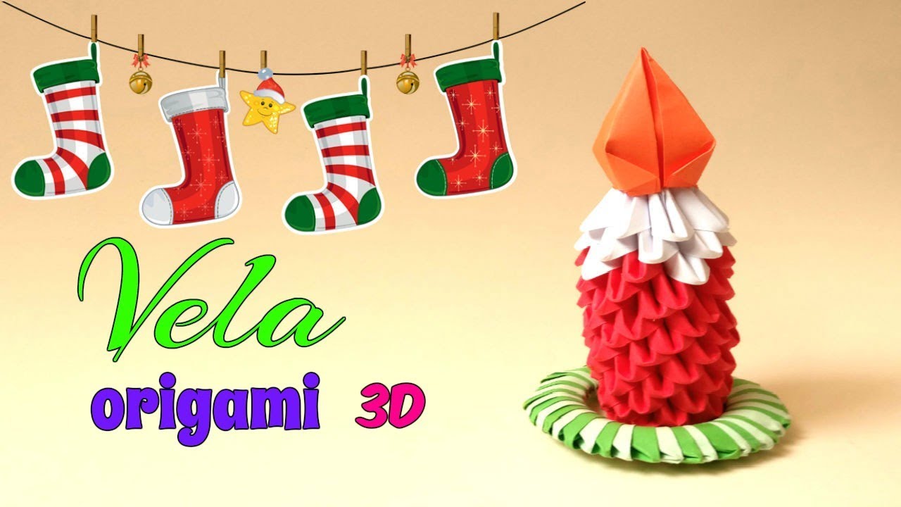 VELA técnica ORIGAMI 3D/ PASO A PASO.
