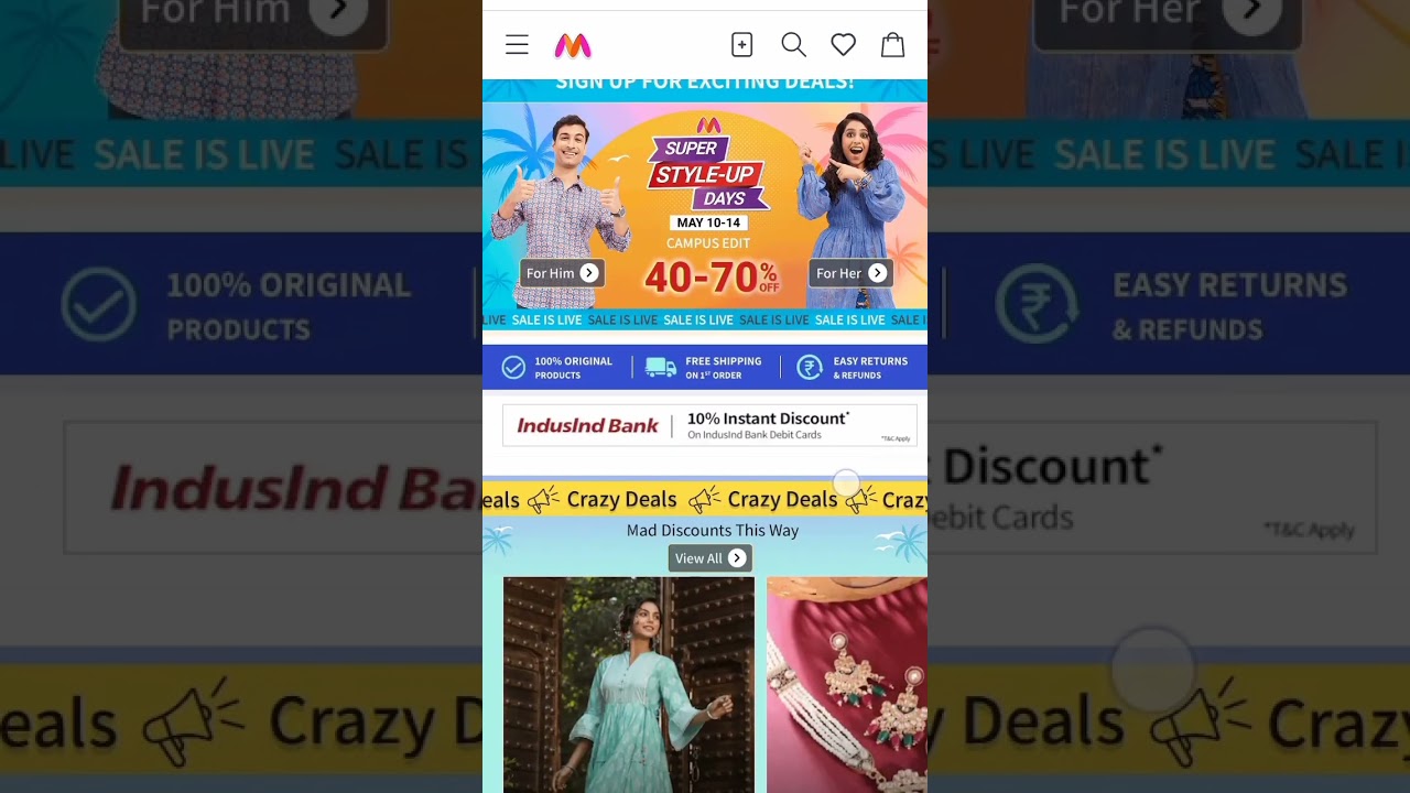 Crazy deals on Myntra#youtubeshorts#viral # saledhamaka