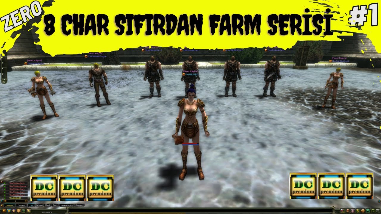 8 CHAR KNİGHT ONLİNE SIFIRDAN ZERO FARM SERİSİ 1.B&Ouml;L&Uuml;M