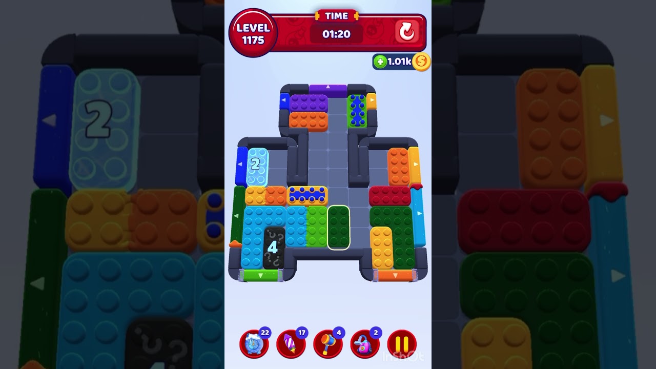 Color Block Jam Level 1175 &ndash; Alternate Full Puzzle Solution (No Boosters)