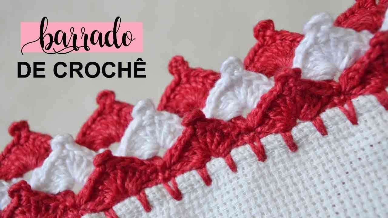 BARRADO DE CROCHÊ LINDO COM DUAS CORES #292 | BICO DE CROCHÊ