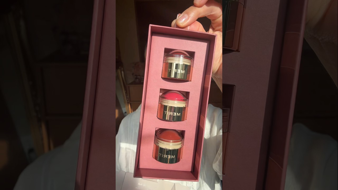 New Merit Beauty limited edition mini flush balm trio swatches #newmakeup #meritbeauty #creamblush