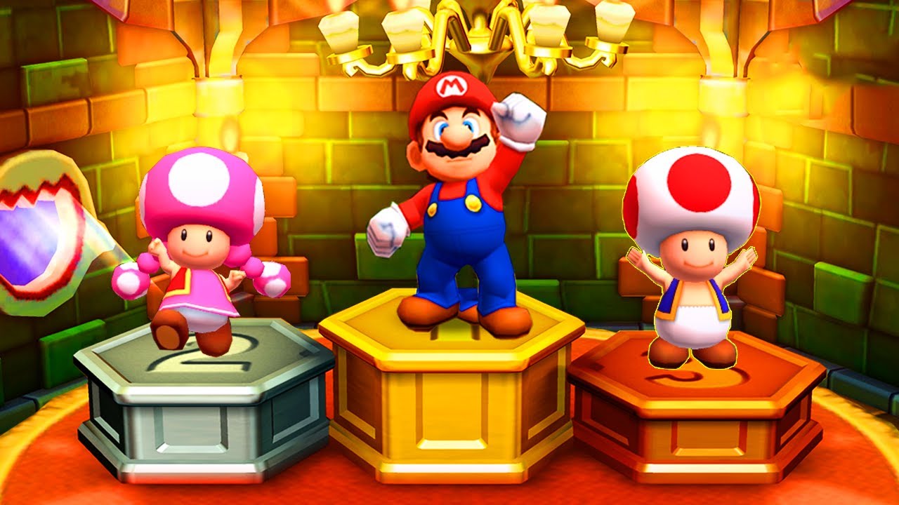 Mario Party: Star Rush Minigames - Mario vs Luigi vs Toadette vs Toad