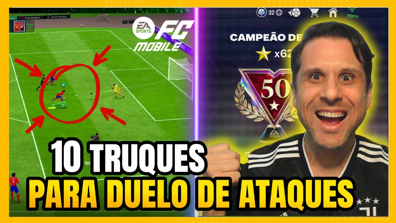 🔝10 DICAS INFALÍVEIS para o DUELO de ATAQUES no FC MOBILE! CHEGUE logo nas 50 ESTRELAS!🔝