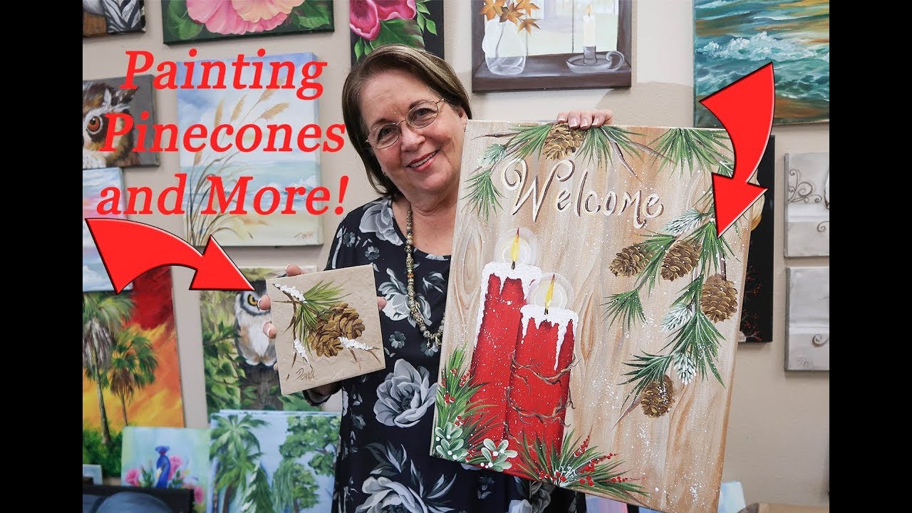 Learn to Paint - Quick and Easy Pinecone Painting! (2017)