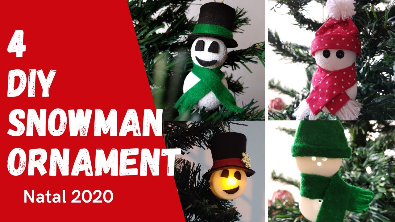 #Natal 2020 - 4 DIY Enfeites de Bonecos de Neve