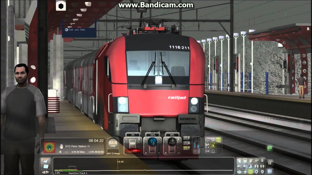 TS2014 HD: HRQ OBB Railjet Siemens ES64U2 Class 1116 Taurus With 14 Car IC Train on Snowey NEC