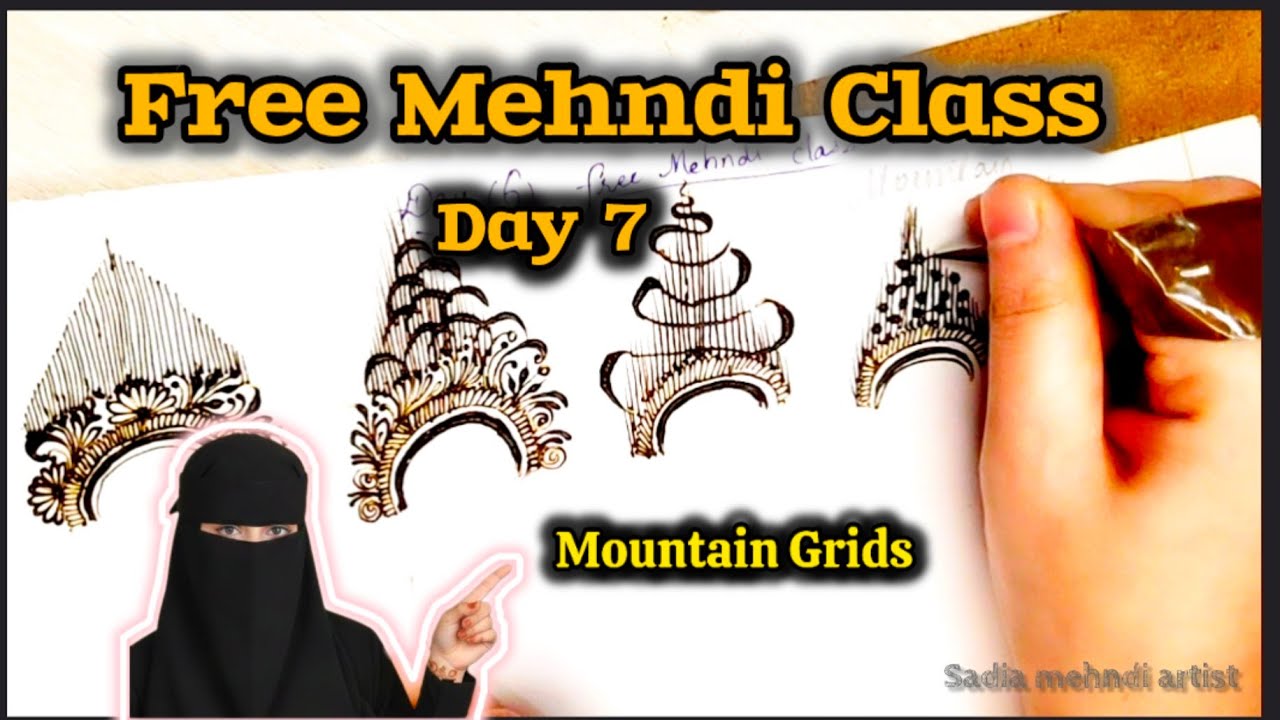 Day 7 Mehndi Class 2026 | Mountain Grids | Step by Step for Beginners