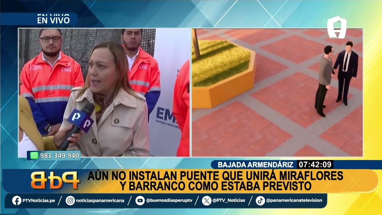 Ofrecieron obra para octubre y aún no instalan puente en la bajada Armendáriz de Miraflores