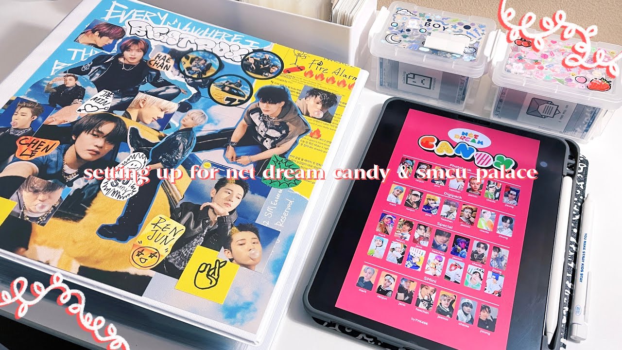 setting up my photocard binders for nct dream candy & smcu palace ✿ collecting ot7 + me ranting lol