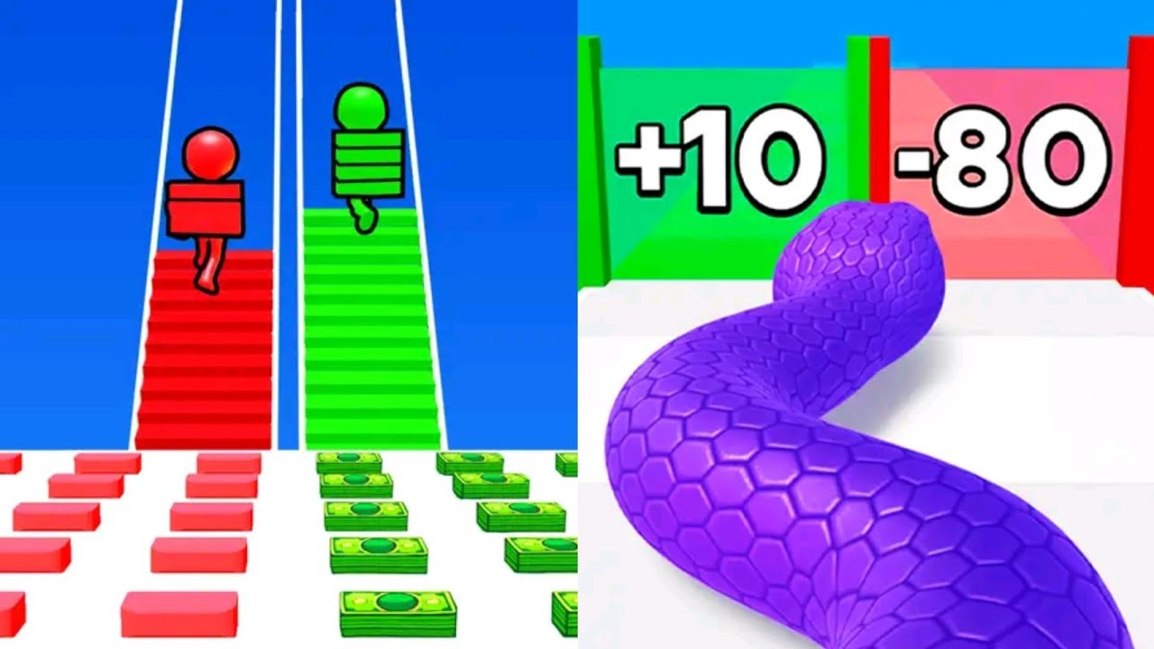 Bridge Race VS Snake Run Race MAX LEVELS UNLOCKED SPEEDRUN Gameplay