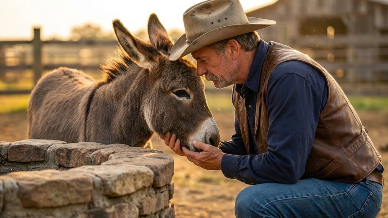 A donkey foal wouldn’t stop staring into the old well when the cowboy finally looked, he broke down.