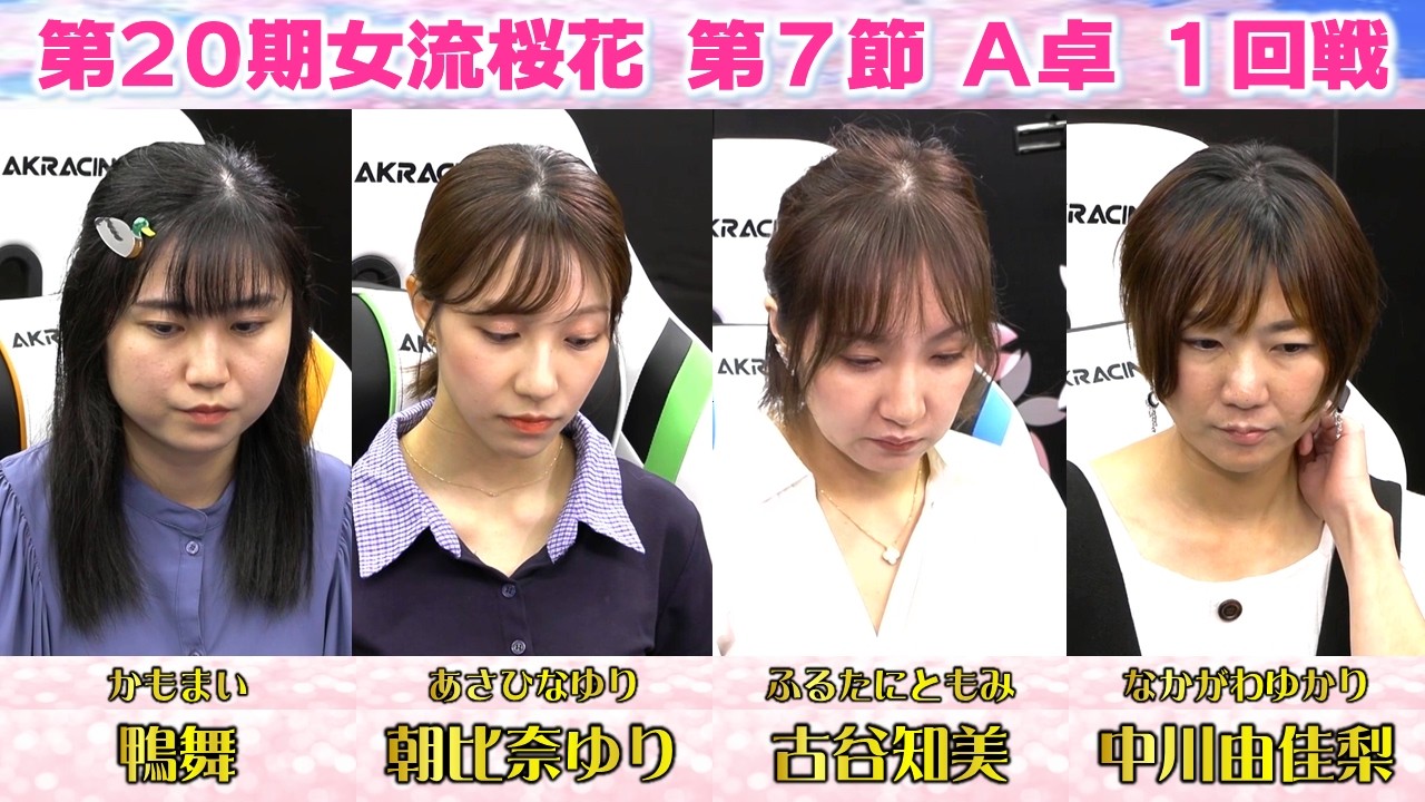 【麻雀】第20期女流桜花Aリーグ第７節A卓１回戦
