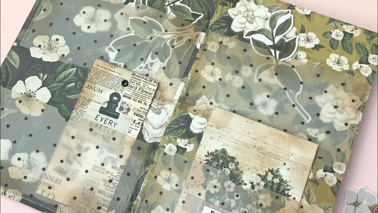 Ephemera Folder Junk Journal No Binding Flat mail Vellum Pockets