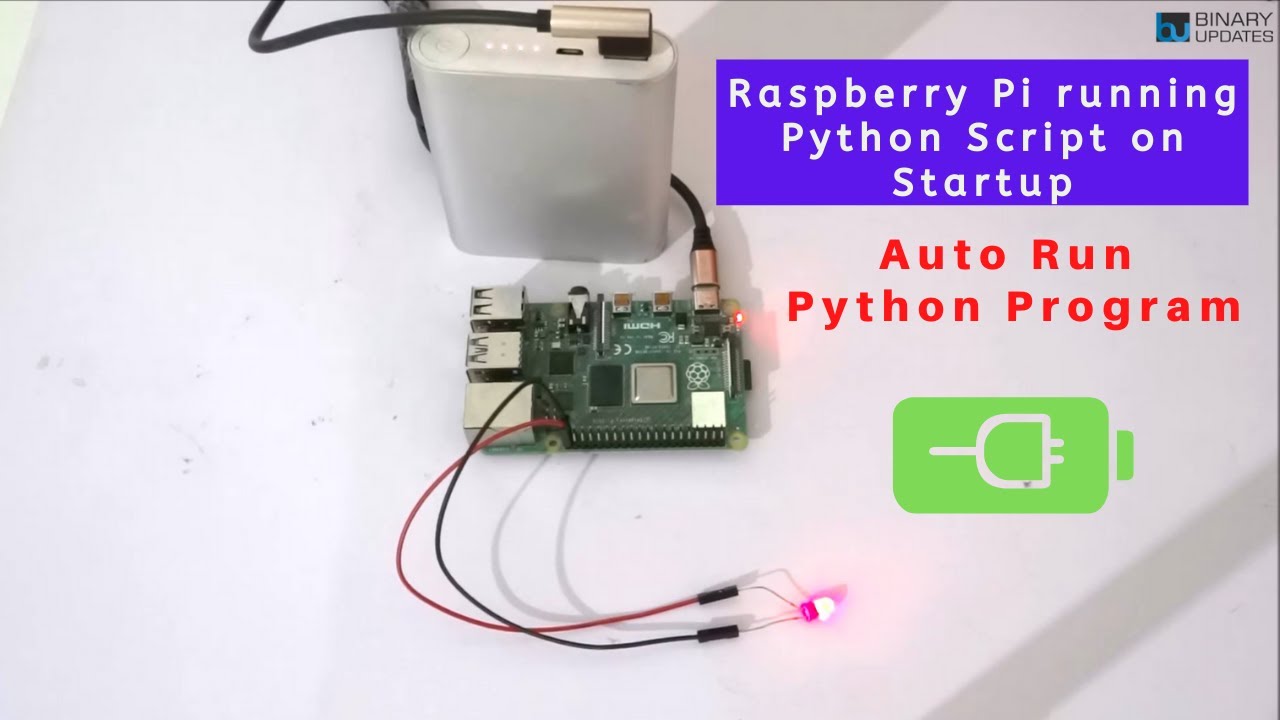 Автоматический запуск программы на Python на Raspberry Pi 4 при запуске от батареи (павербанка).