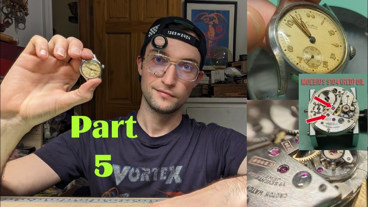 COMPLETE Vintage Watch Restoration Tutorial! How To Service A Vintage 17 Jewel Croton Watch Part 5