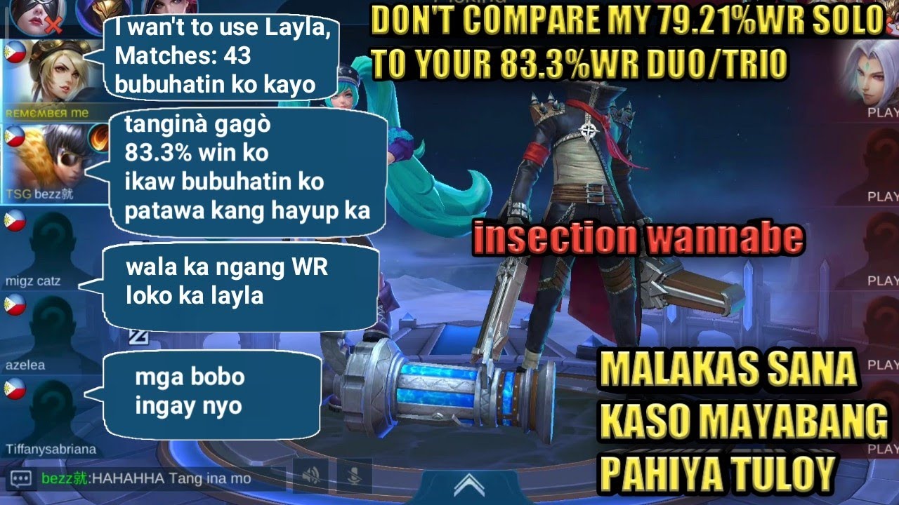 PRO LAYLA | don't compare your 83.3%WR to my 79.21% WR solo | pahiya mayabang | mobile legends bang