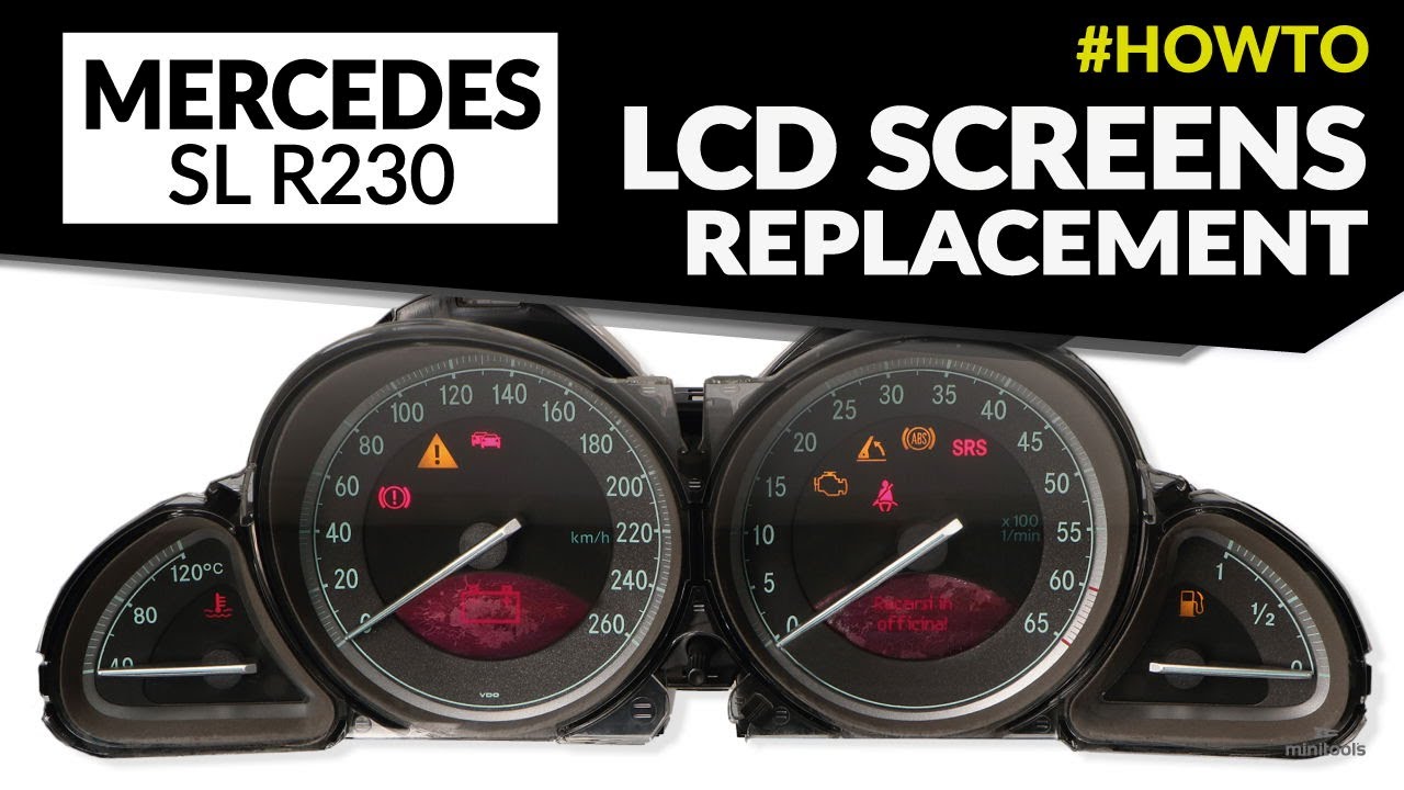 Mercedes SL R230 instrument cluster repair – LCD displays replacement